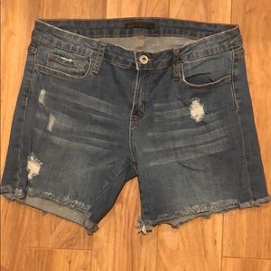 Klique B distressed denim shorts